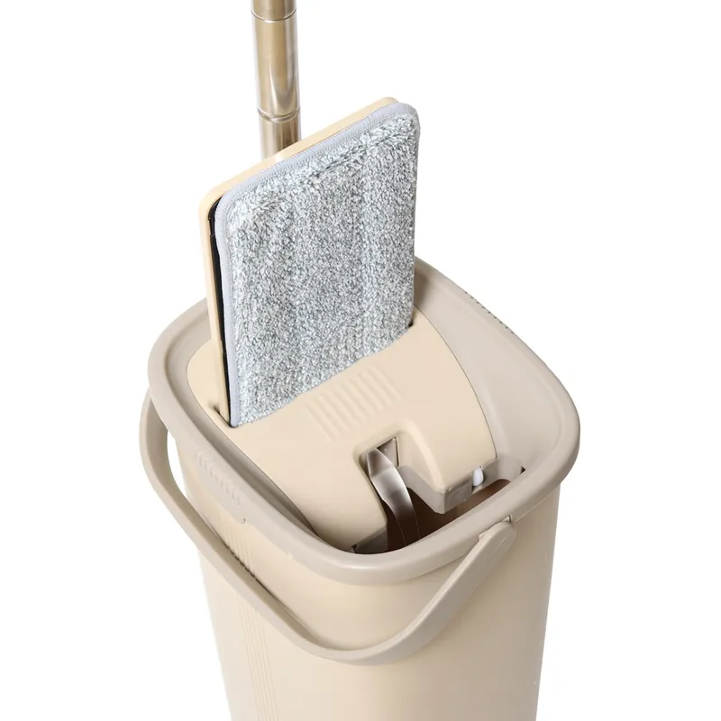 2018 New Flat Mop and Bucket Set Self Squeeze Mop