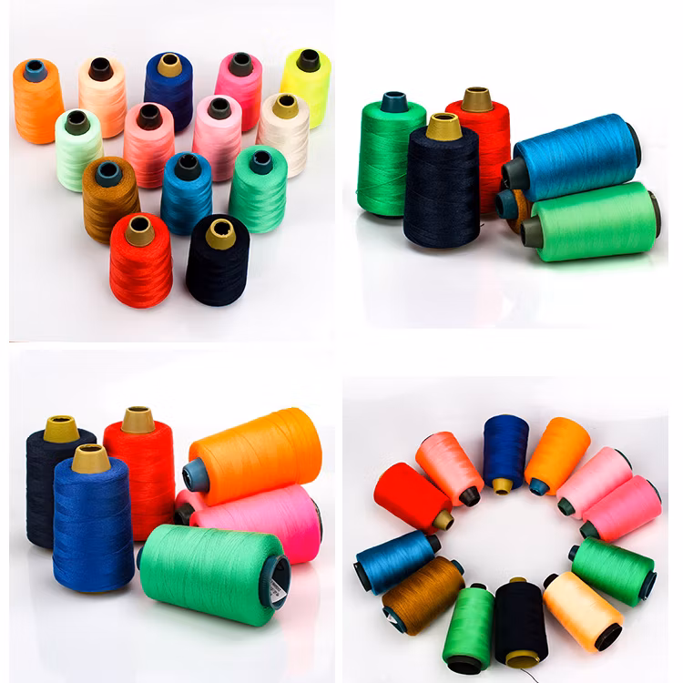 100% Polyester Spun Color Yarn Ne 20s/2 Knitting Yarn for Sewing