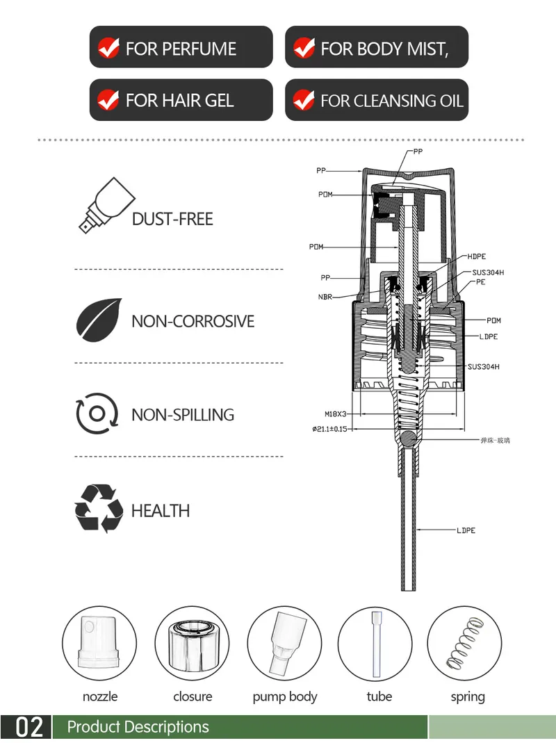 24/410 Water Mist Sprayer for Plastic Bottle