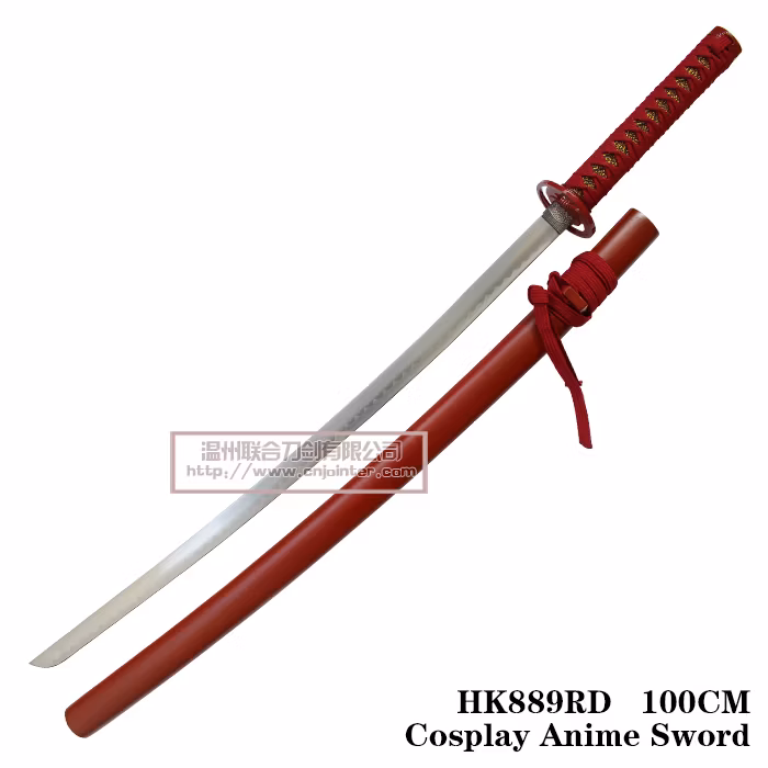 Japanese Anime Sword Samurai Sword Katana Sword 100cm Red