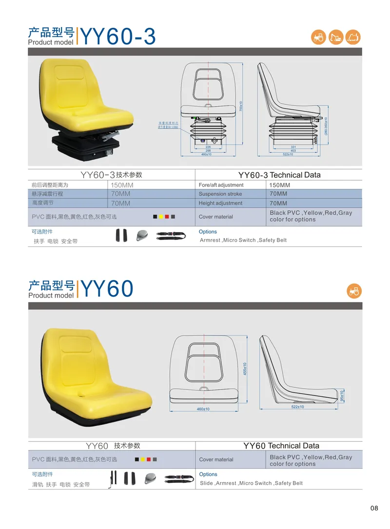 OEM Customized Used Agricultural Machine Ride on Lawn Mower Seat