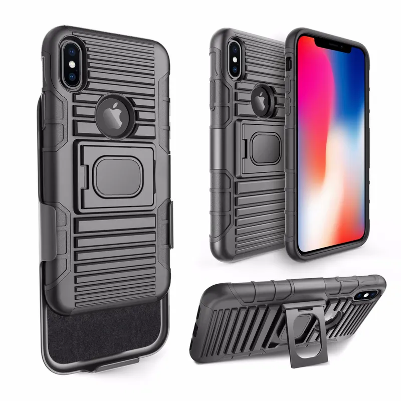 Magnetic TPU PC Uso Rudo Holster Case PARA Celulares for iPhone X