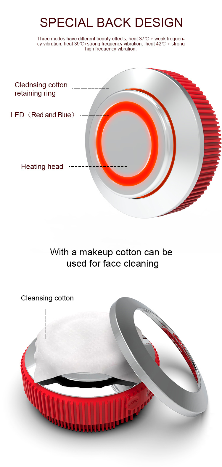 USB Rechargeable Design Ipx6 Waterproof Skincare Facial Brush