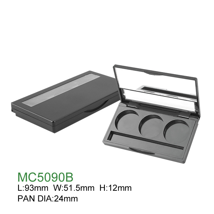 Wholesale Customized Cosmetic Case Round Empty Plastic Eyeshadow Palette with Mirror