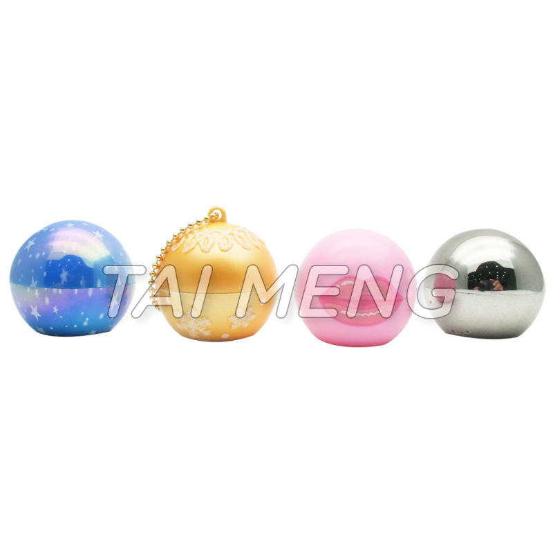 Customized Ball Shape Electroplate Start Snowflake Pop Ball Lip Balm Cosmetic Lip Gloss