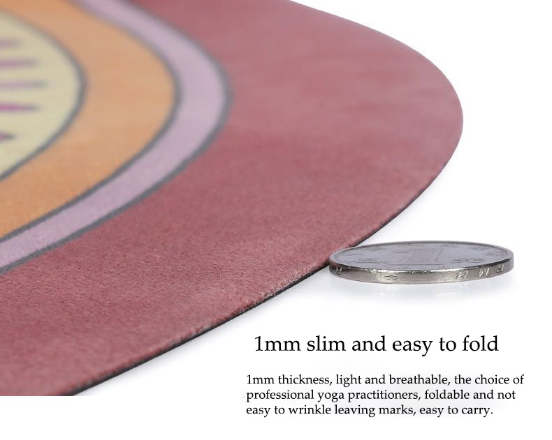 Suede Velvet Natural Rubber Yoga Mat Round Mat Circular Printing Anti-Skid Mat Exercise Mat