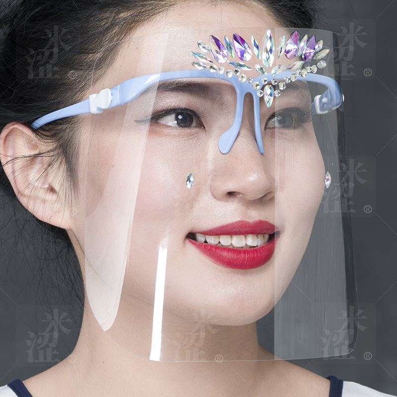 Semi, DIY Fashion Colorful Anti Fog Face Shield Guard Full Face Glasses Face Shield