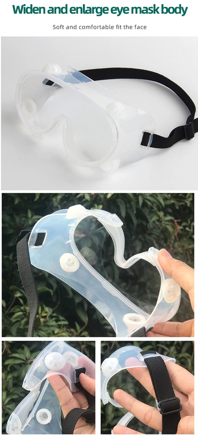 Factory Direct Concealer Transparent Anti-Fog Splash-Proof Porous Safety Glasses