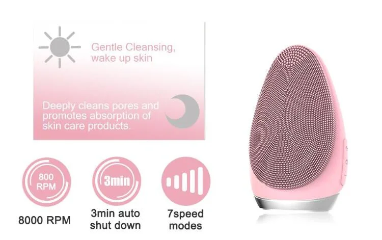 Waterproof Electric Skin Care Silicone Facial Sonic Cleansing Brush Deeply Face Pore Cleansing Brush