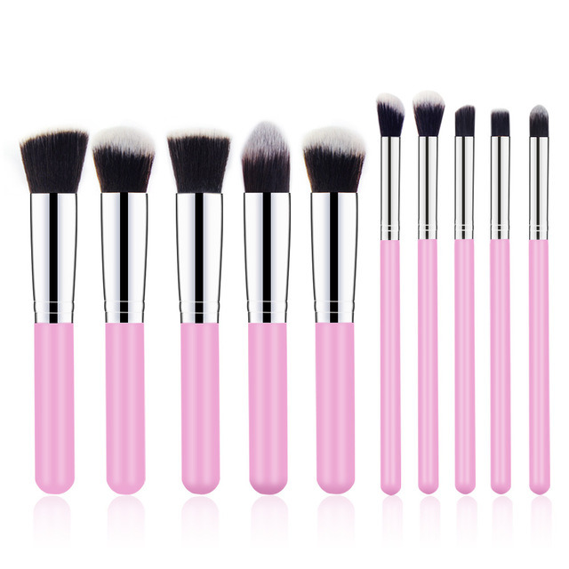 10 PCS Small Size Portable Popular Cosmetic Make up Soft Brush Sets Custom Logo Printing