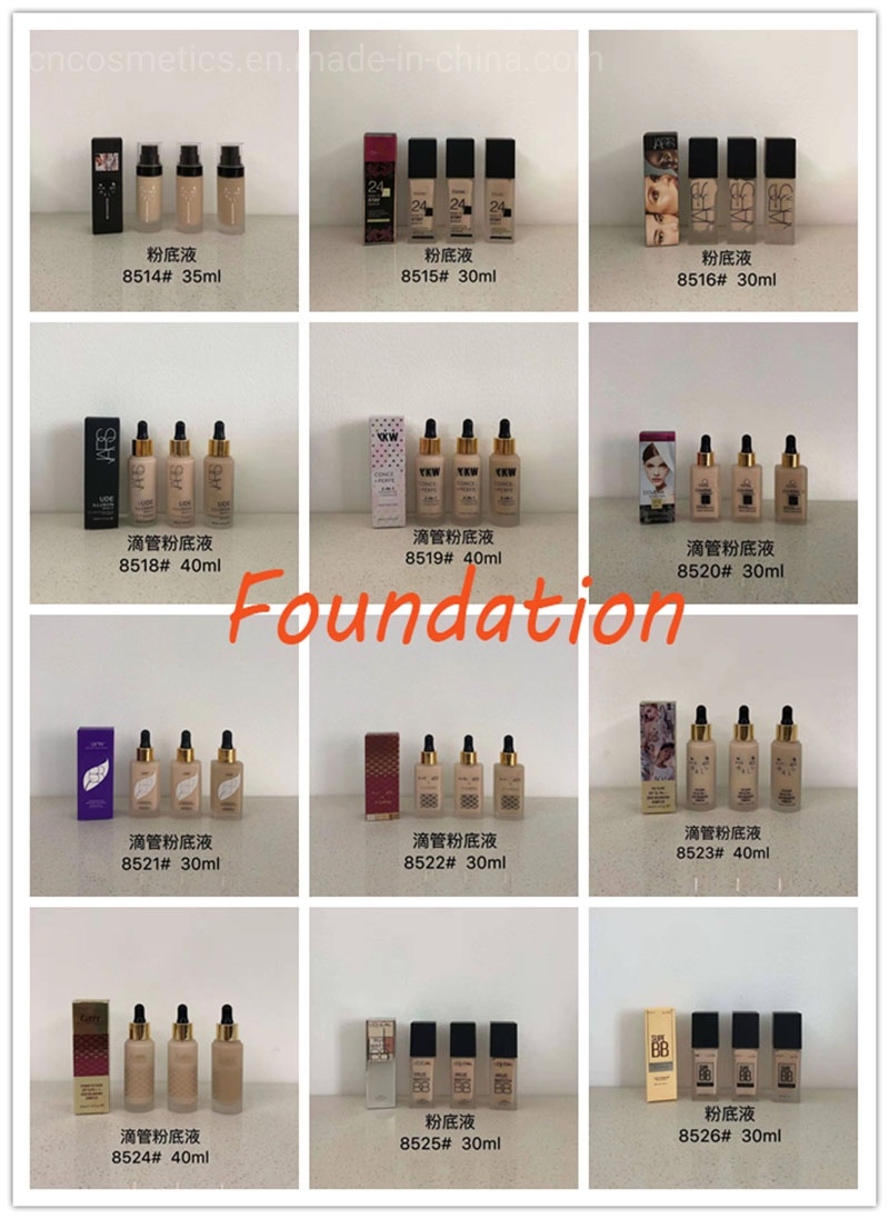 OEM 3 Color Natural Cosmetic Custom Liquid Makeup Foundation Waterproof