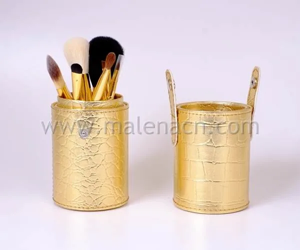 Golden Makeup Brush Cosmetic Brush with Jar