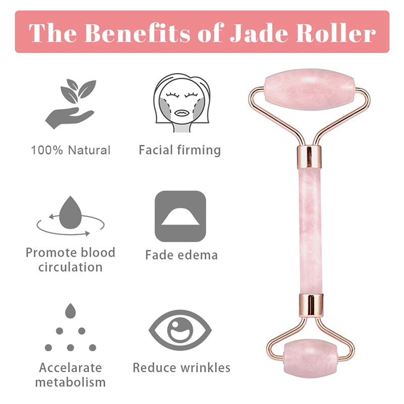 Best Price Beauty Facial Massage Tool Noiseless Zinc Alloy Jade Roller with Box