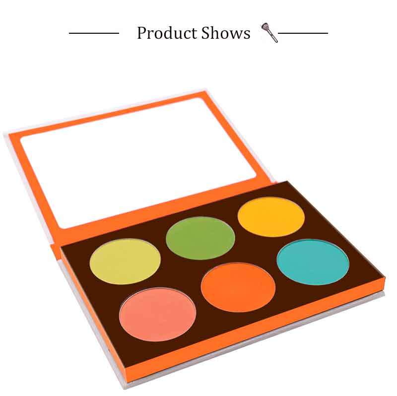 Cosmeticos Eyeshadow Palette with Mirror Makeup 6 Color Eye Shadow Palette