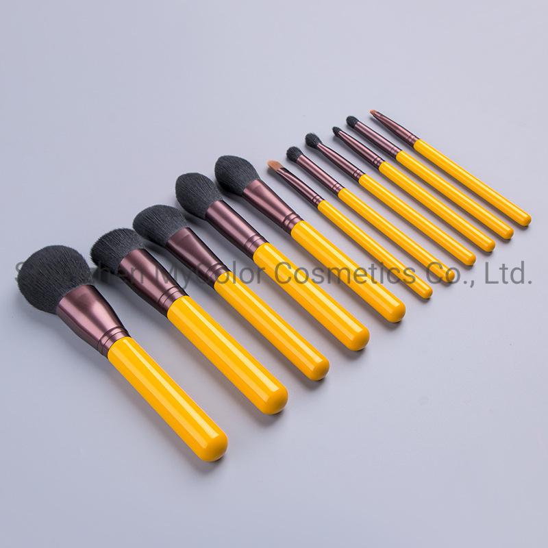 11PCS Yellow Brushes Set Cosmetic Brush Set Beauty Tools Powder Brush