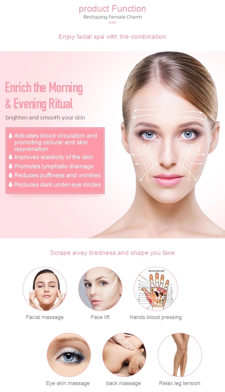 2020 New 100% Natural Handheld Amethyst Beauty Jade Facial Massage Gua Sha