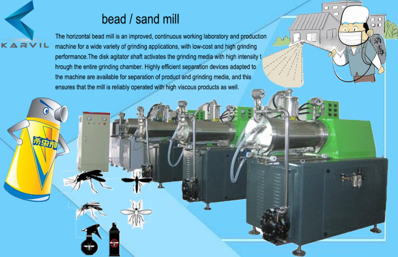 New Design Horizontal Fluid Slurry Grinding Brush Bead Mill Machine