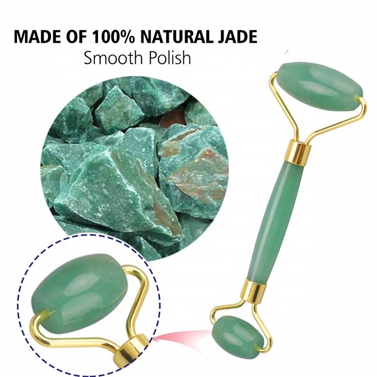 Nephrite Jade Roller Green Guasha Set Massage Tool