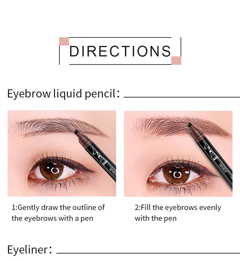 Private Label Custom Waterproof Eyeliner Pen Tattoo Liquid Eyebrow Pencil