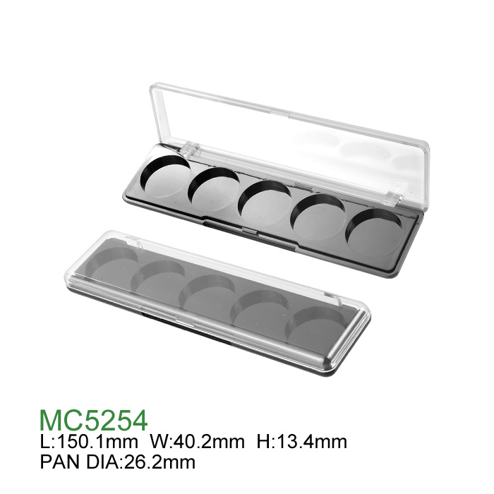 Customized Cosmetic Case Wholesale Empty Round Plastic Eyeshadow Palette with Mirror