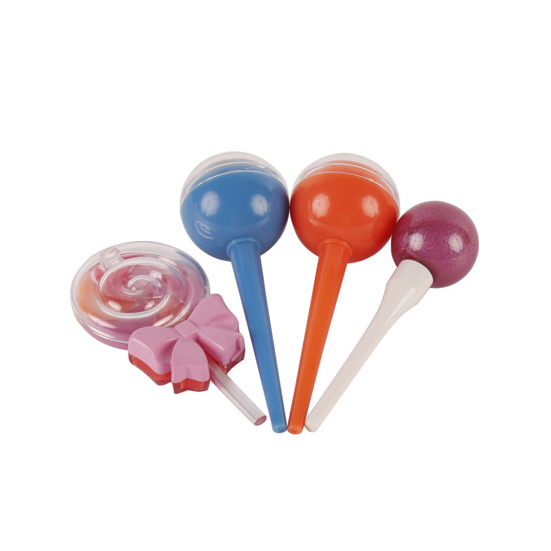 Customized Lollipop Shape Fruit Flavor Pop Ball Candy Lip Balm