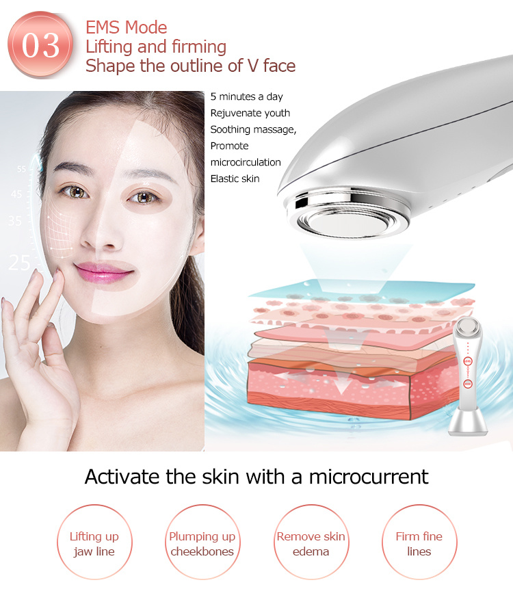 Mory LED Face Light Therapy Face Lifting Hand Held RF Microcurrent Face Lift