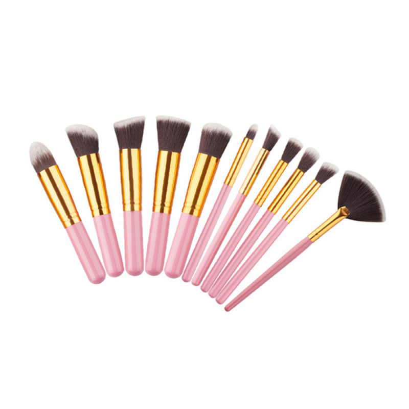 11PCS Wood Handle Foundation Brush Makeup Tool Makeup Brushes