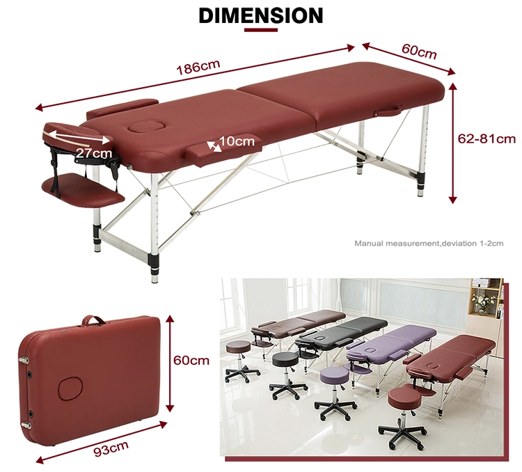 Physiotherapy Aluminum Folding Portable Massage Bed Facial Bed Jade Massage Bed