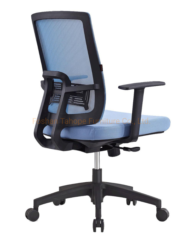 Senior Mesh Fabric Swivel Blue High Quality Nylon Office Staff Computer Chair