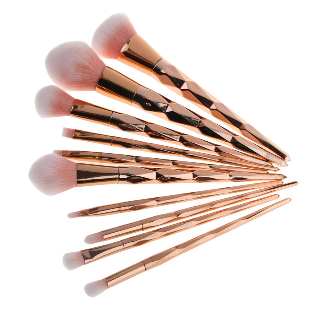 Foundation Blending Power Concealer Blush Brush 10PCS Diamond Fish Makeup Brush