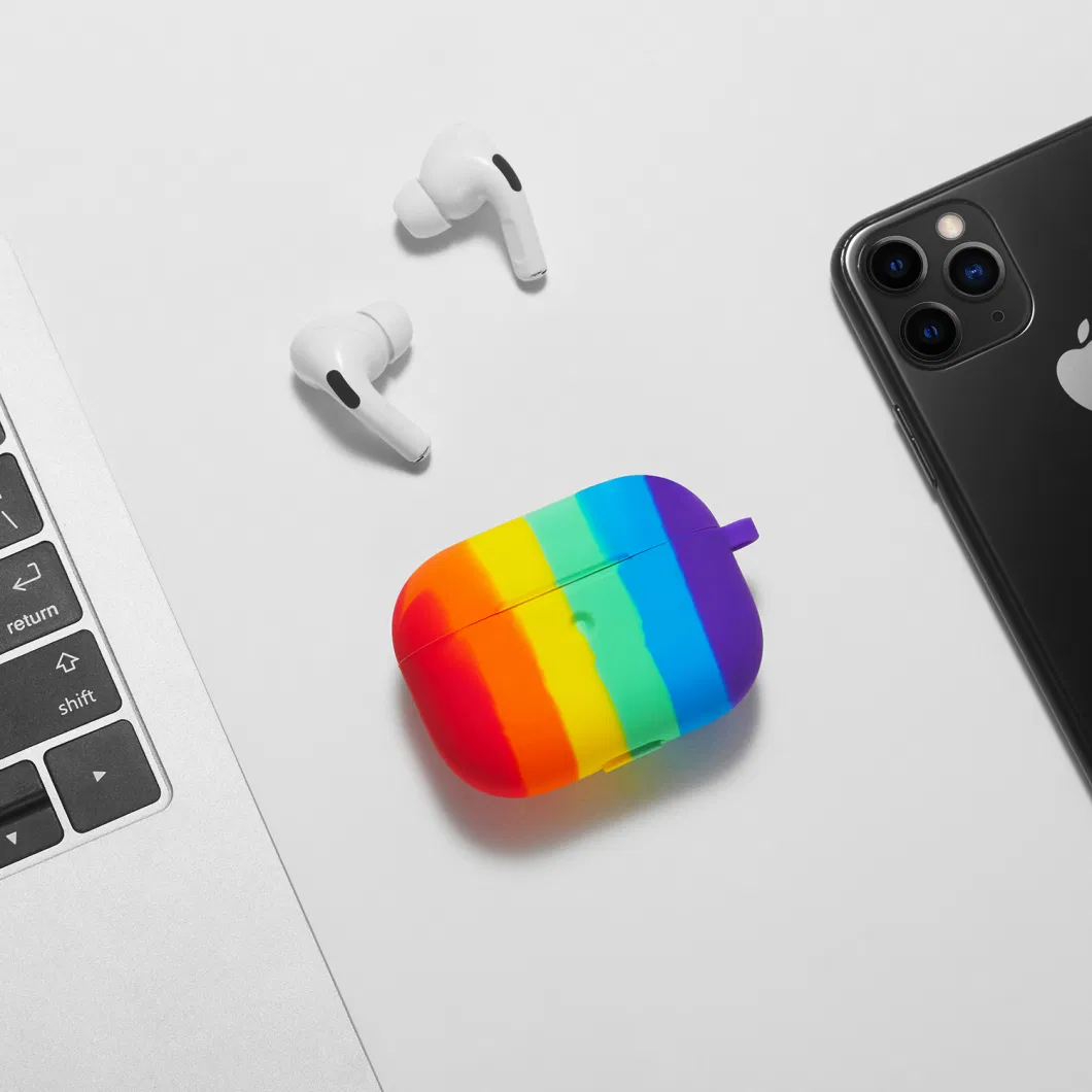 New Design Rainbow Protective Case Earphone Accessory Full Coverage Cases Cover for Airpods PRO 1 2