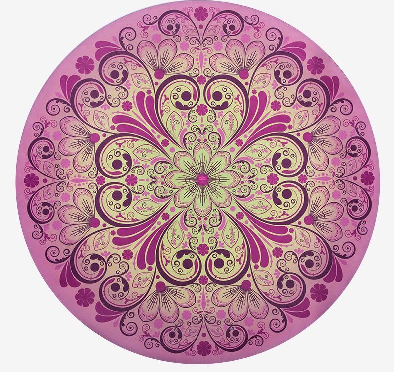 Suede Velvet Natural Rubber Yoga Mat Round Mat Circular Printing Anti-Skid Mat Fitness Mat