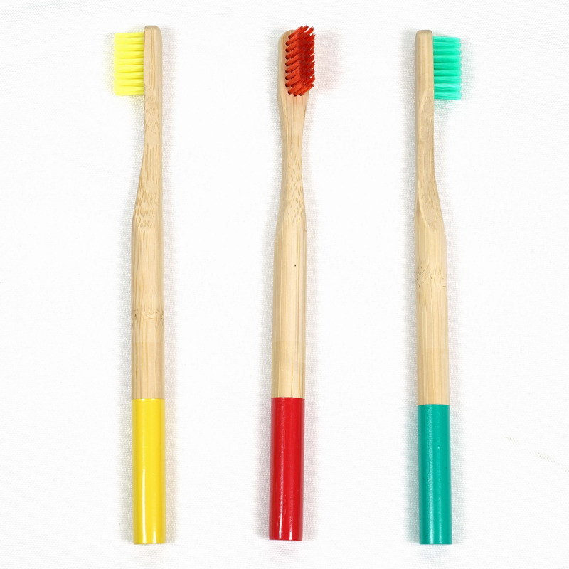 Natural Bamboo Toothbrush Round Bamboo Fashion Toothbrush Handle Soft