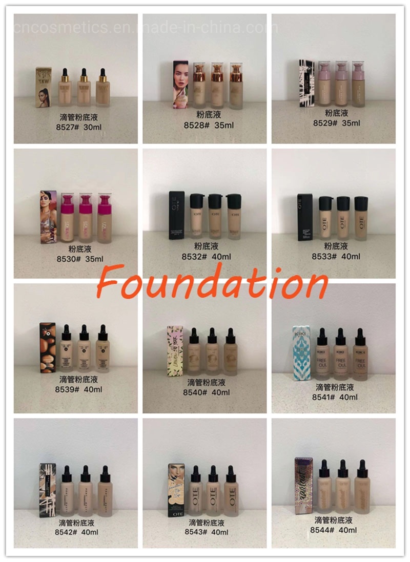OEM 3 Color Natural Cosmetic Custom Liquid Makeup Foundation Waterproof