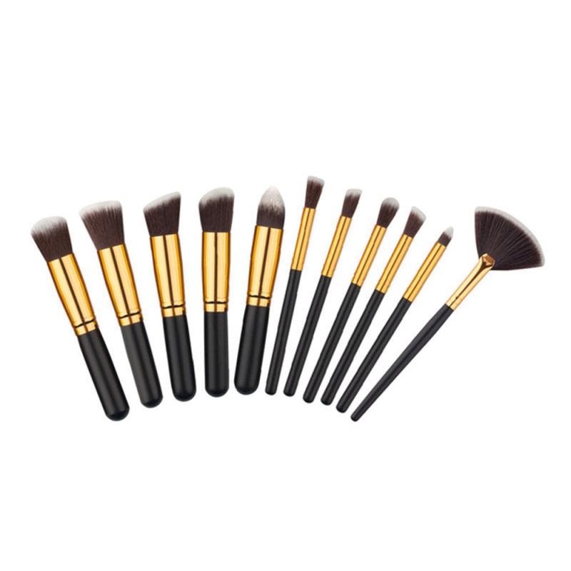 11PCS Wood Handle Foundation Brush Makeup Tool Makeup Brushes