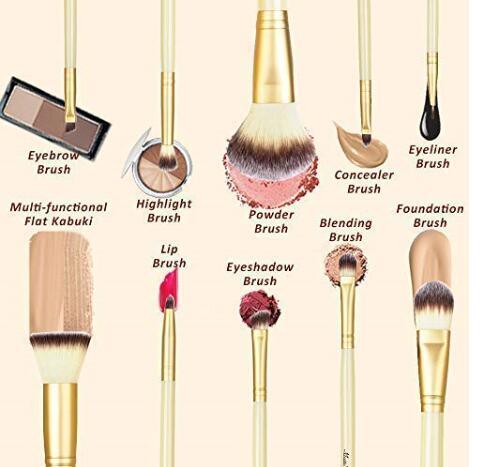 10PCS Makeup Brush Set with Core Collection Cosmetic Brush with Brush Holder
