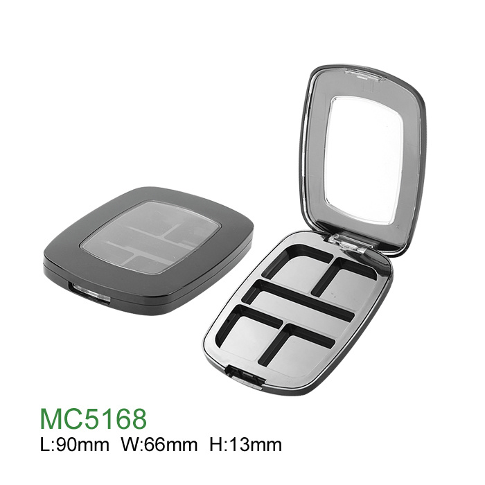Cosmetic Case Wholesale Customized Round Empty Plastic Eyeshadow Palette with Mirror