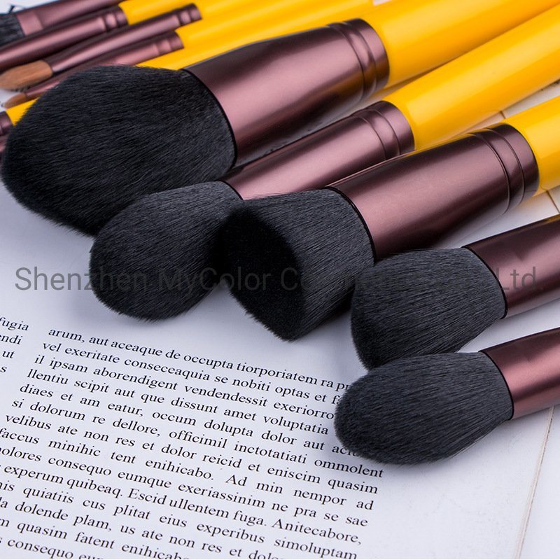 11PCS Yellow Brushes Set Cosmetic Brush Set Beauty Tools Powder Brush
