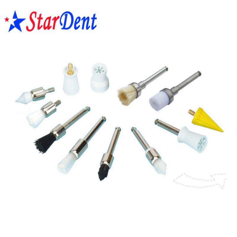 Dental Polishing Brushes Medium Latch-Type Flat-Head Polishing Cup Brush Colorful Nylon Brushes