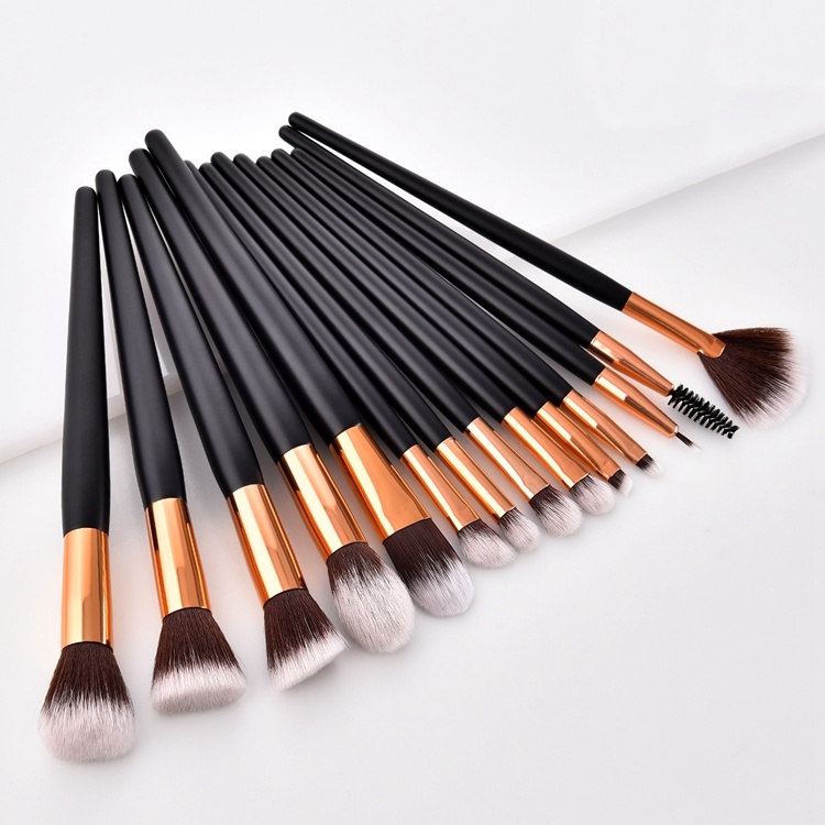 14 PCS Synthetic Hair Cosmetics Makeup Brush Set with Wood Handle