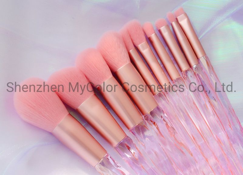 10PCS Crystal Dazzle Makeup Brush Set Girlish Brushes Set