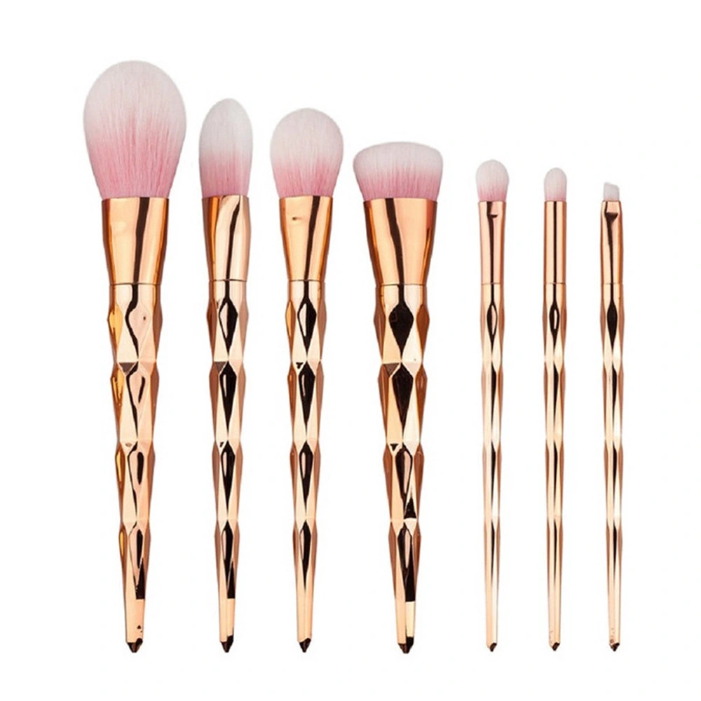 7PCS Powder Foundation Eye Shadow Blush Blending Cosmetics Makeup Brushes Set