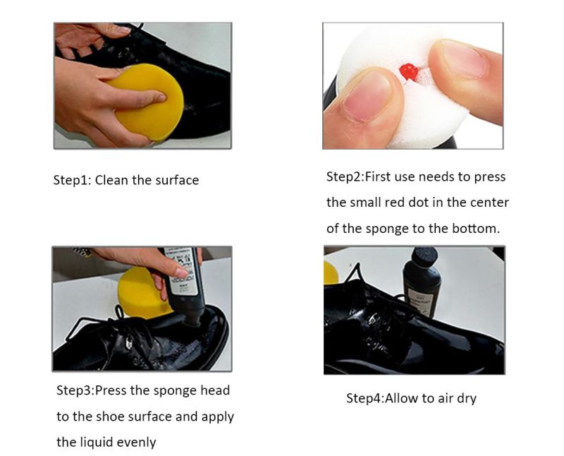 Liquid Shoe Polish with Brush Head Leather Shoe Shine Polish