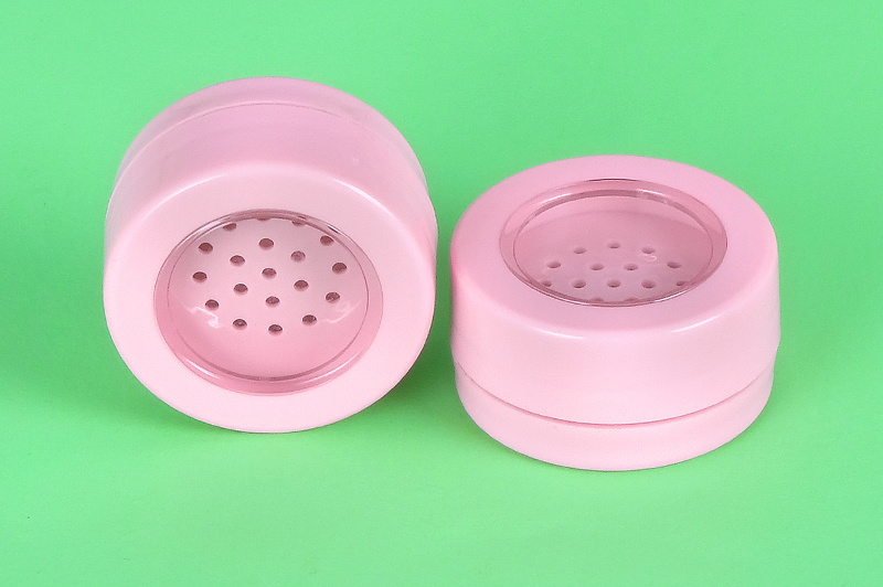 Wholesale Cute Pink Color Loose Powder Compact Powder Puff Case