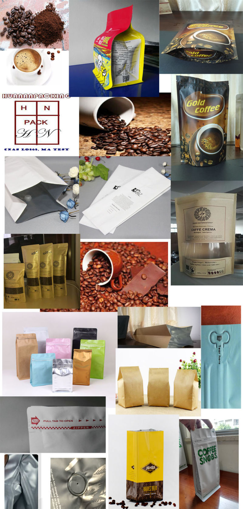 Coffee Packing Bags Produced with Metallic Film and Matt Finishing