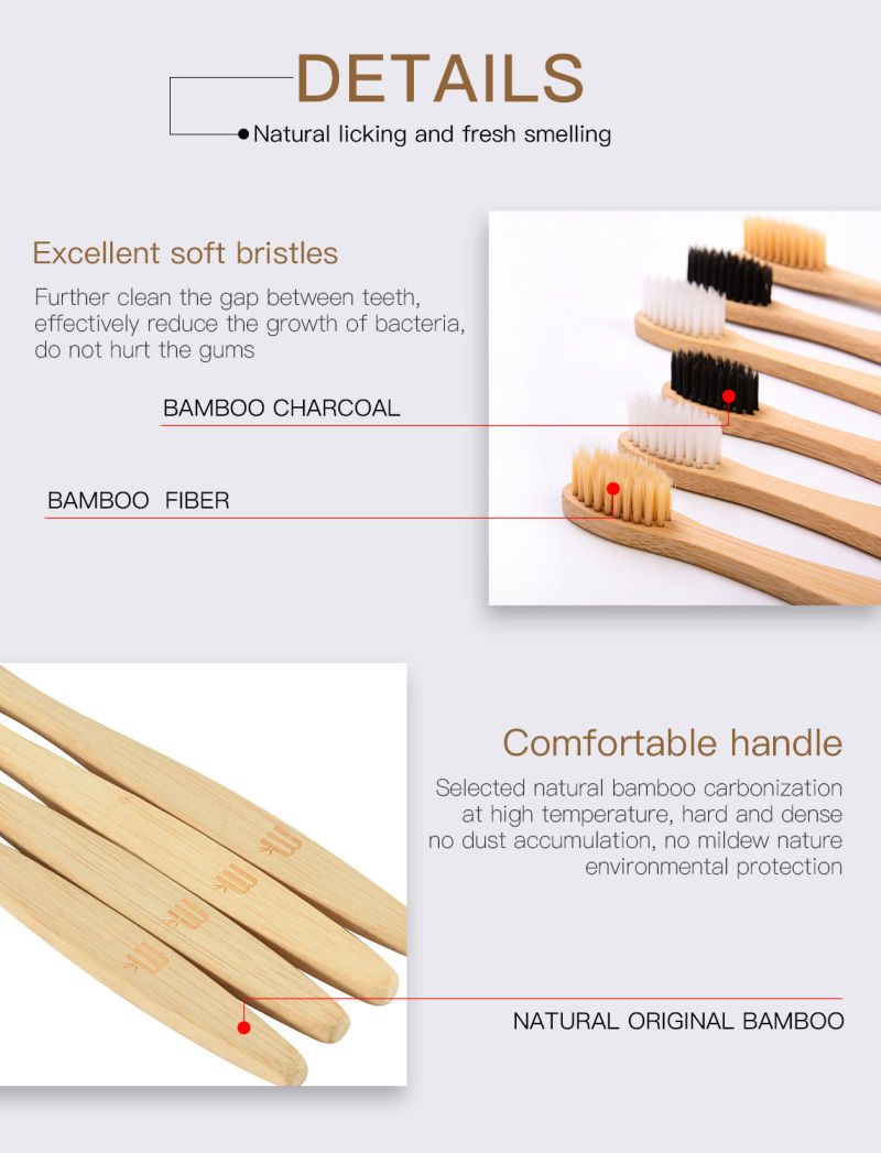 Bamboo Toothbrush Eco Friendly Wooden Tooth Brush Soft Bristle Toothbrush