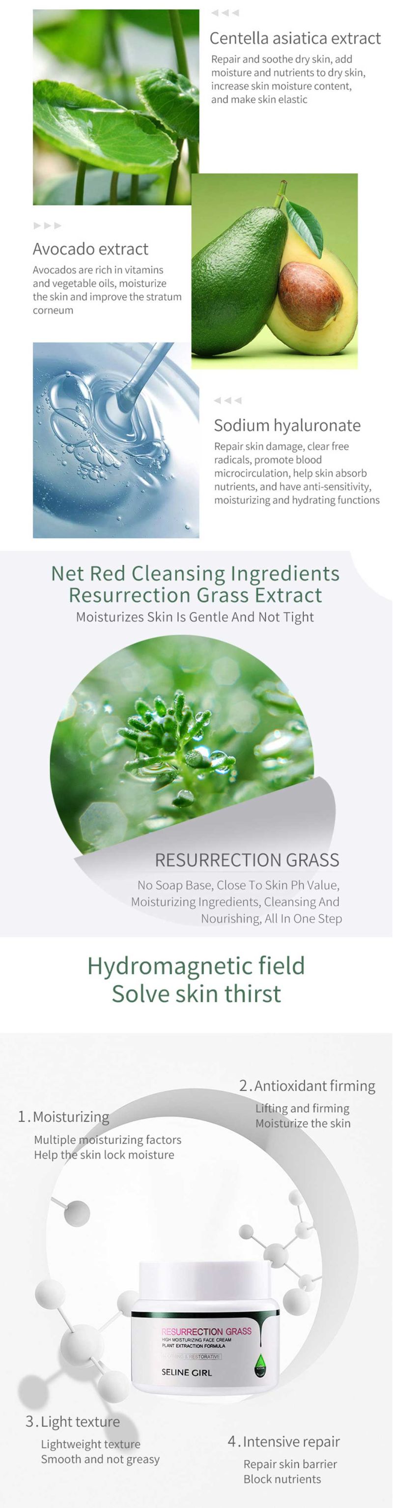 ODM Resurrection Grass High Moisturizing Cream for Skin Care
