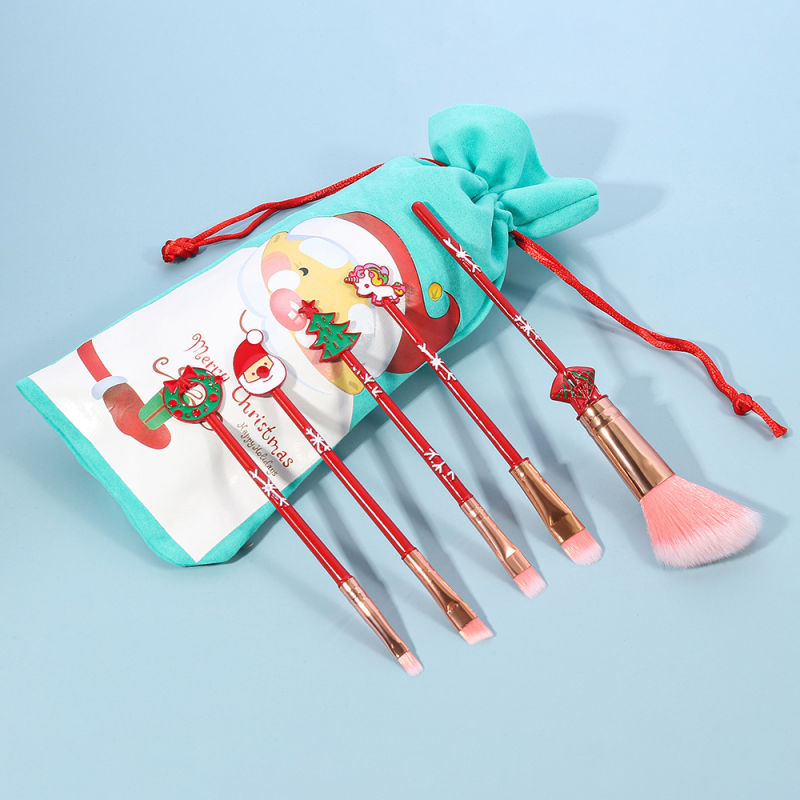 5PCS Christmas Wand Makeup Brushes Cosmetic Makeup Brush