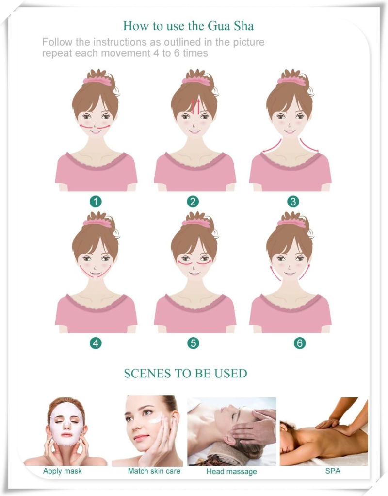 Handheld Massage Tool Rose Quartz Facial Massage Natural Pink Jade Roller