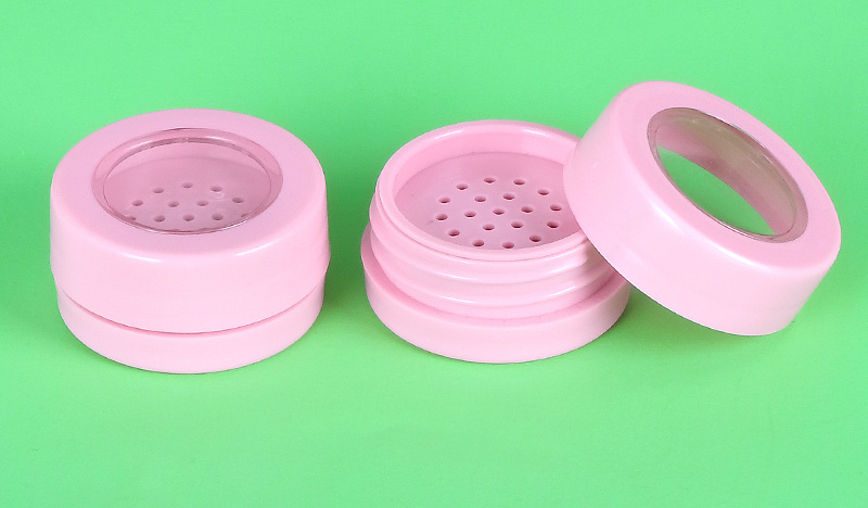 Wholesale Cute Pink Color Loose Powder Compact Powder Puff Case